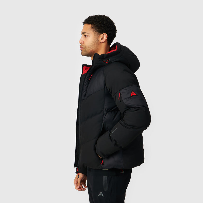 Explorer Puffer Coat | Black/Red