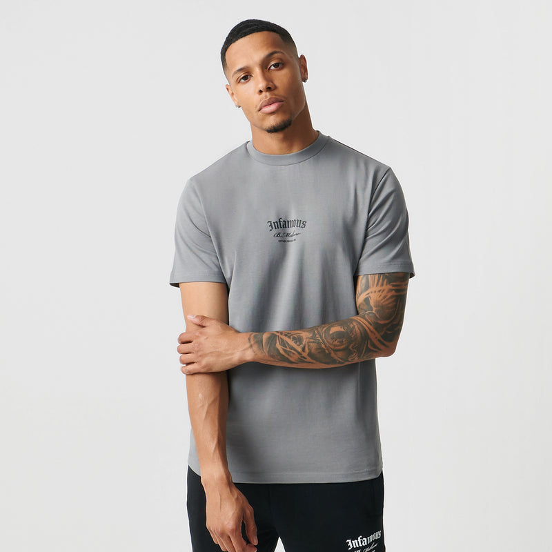 Infamous Stacked T-Shirt Slate Grey