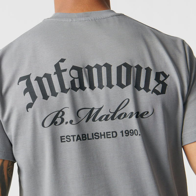 Infamous Stacked T-Shirt Slate Grey