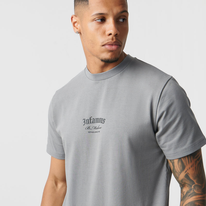 Infamous Stacked T-Shirt Slate Grey