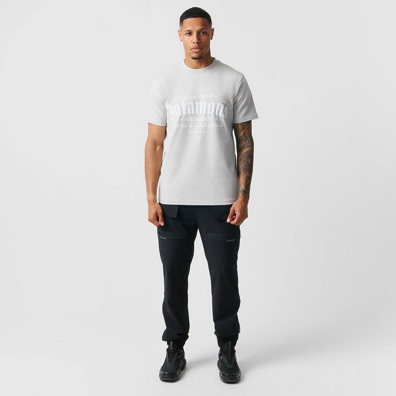 Infamous Stacked T-Shirt Ice Grey