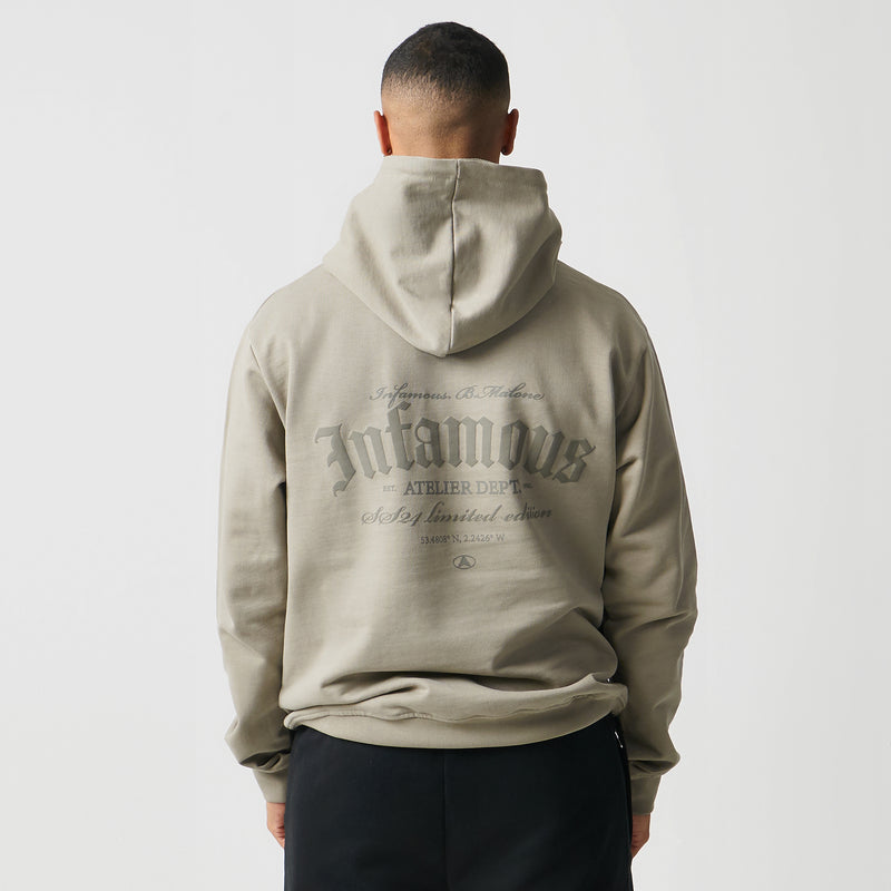 Infamous Stacked Logo Hoodie | Khaki