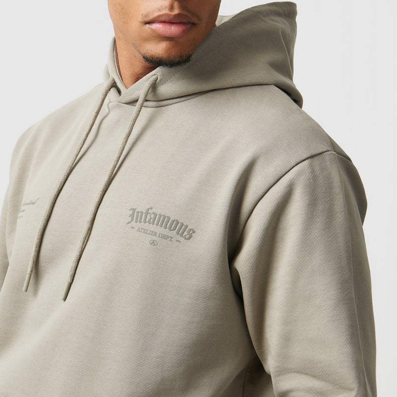 Infamous Stacked Logo Hoodie | Khaki