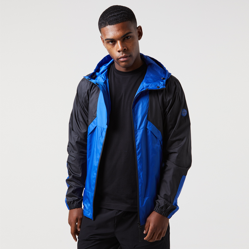 Colour Block Compass Trek Jacket | Black/Blue